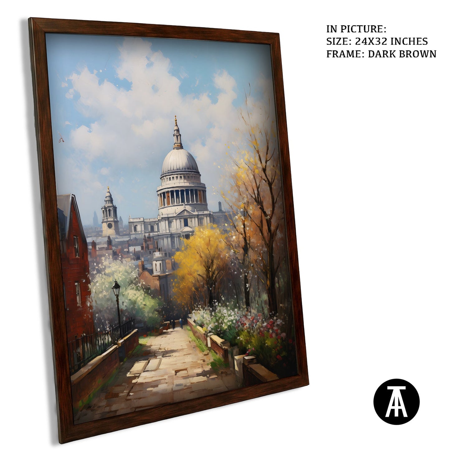 Artwork in Dark Brown Frame