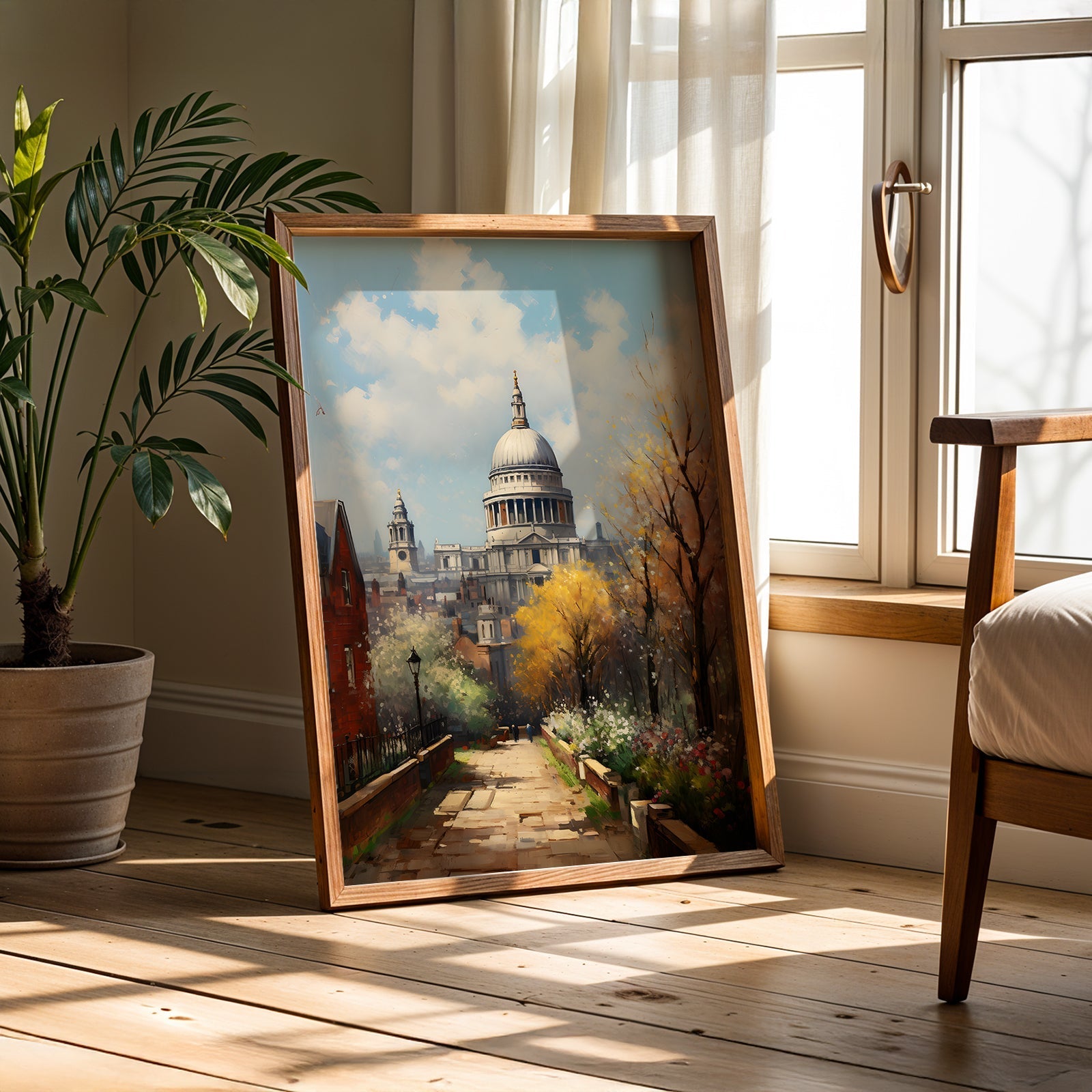 Vintage London Painting in a Lifestyle Setting