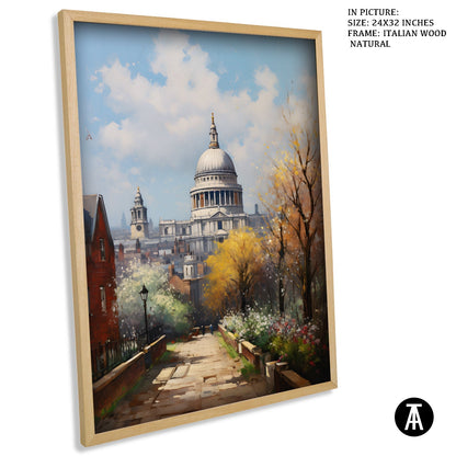 Artwork in Natural Wood Frame