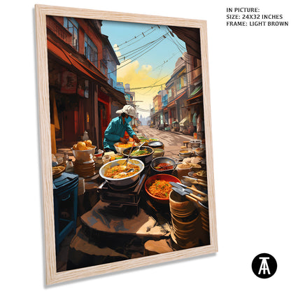 Artwork in Dark Brown Frame