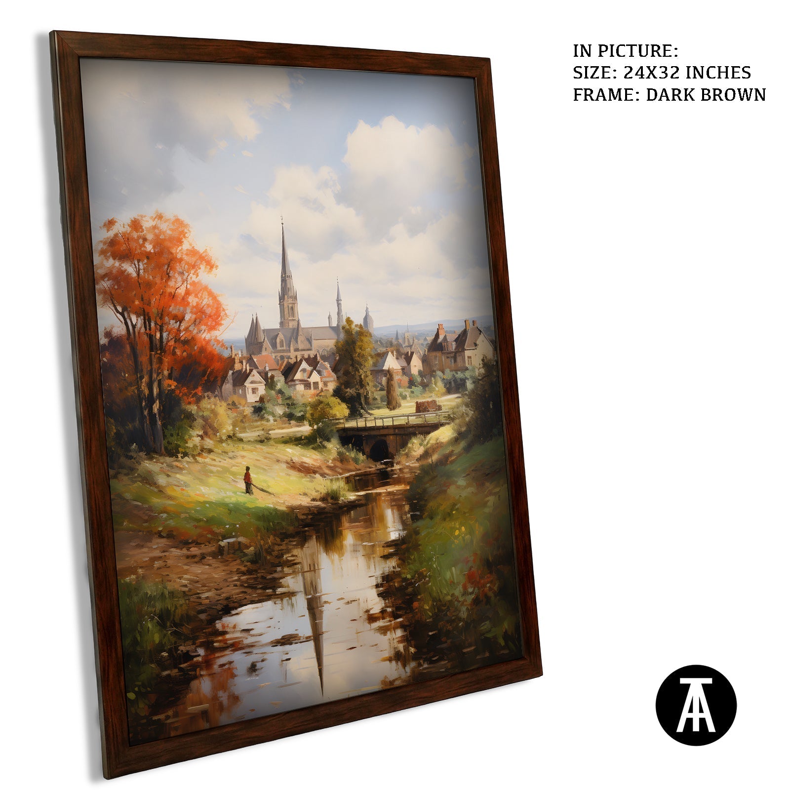 Artwork in Dark Brown Frame