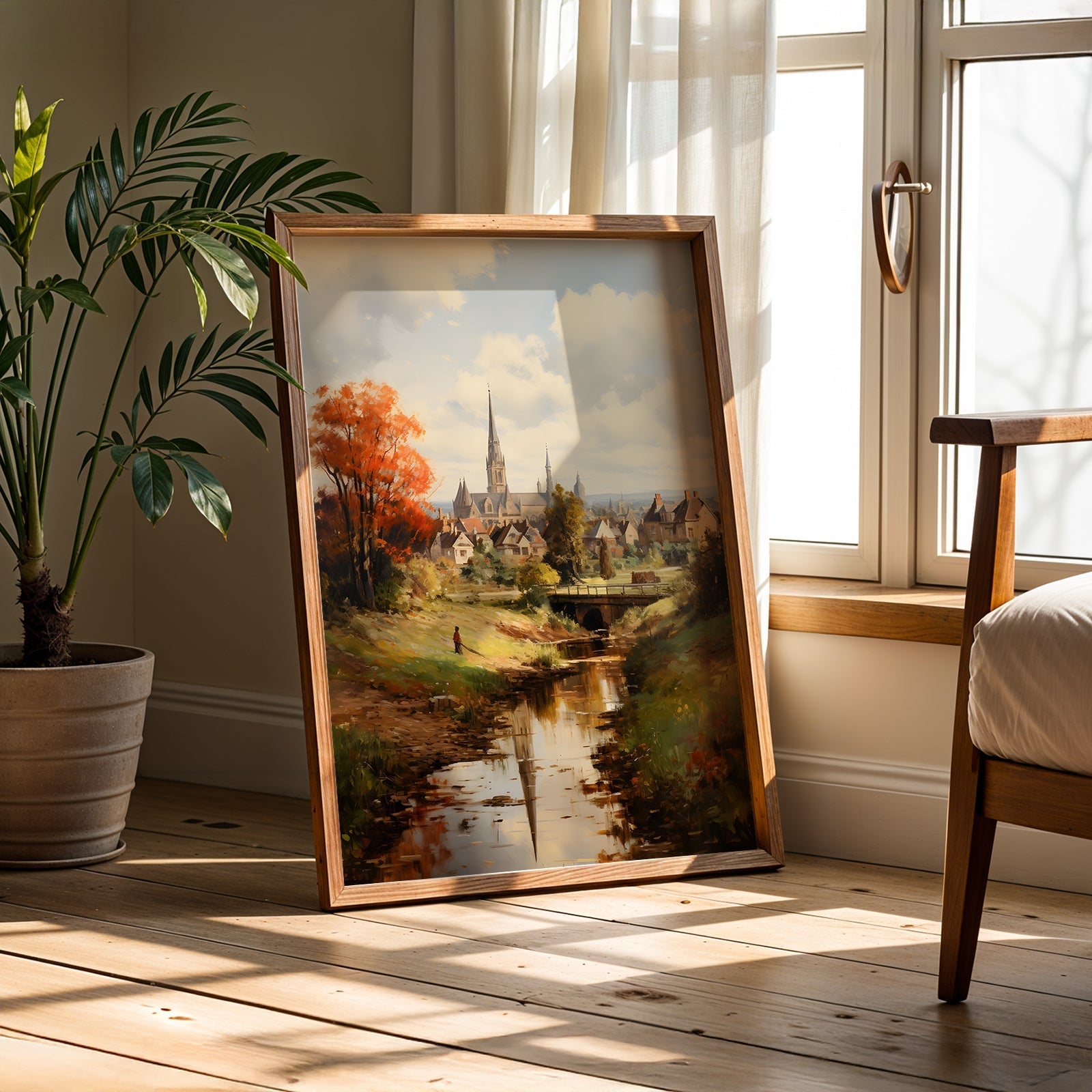 Vintage London Painting in a Lifestyle Setting