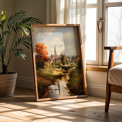 Vintage London Painting in a Lifestyle Setting