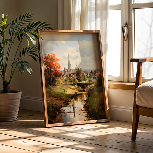 Vintage London Painting in a Lifestyle Setting