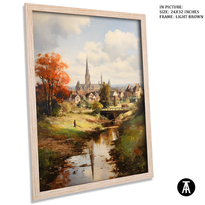 Artwork in Light Brown Frame