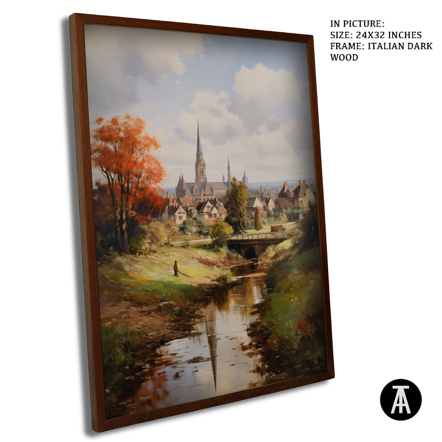 Artwork in Dark Wood Frame