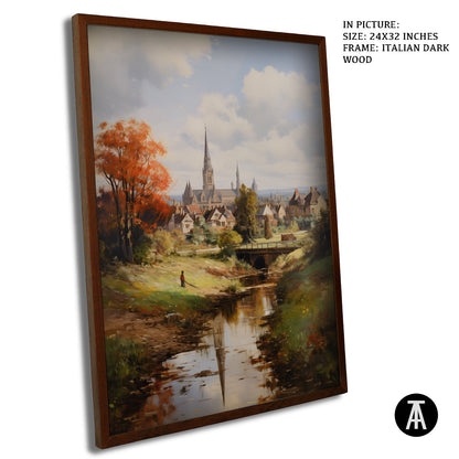 Artwork in Dark Wood Frame