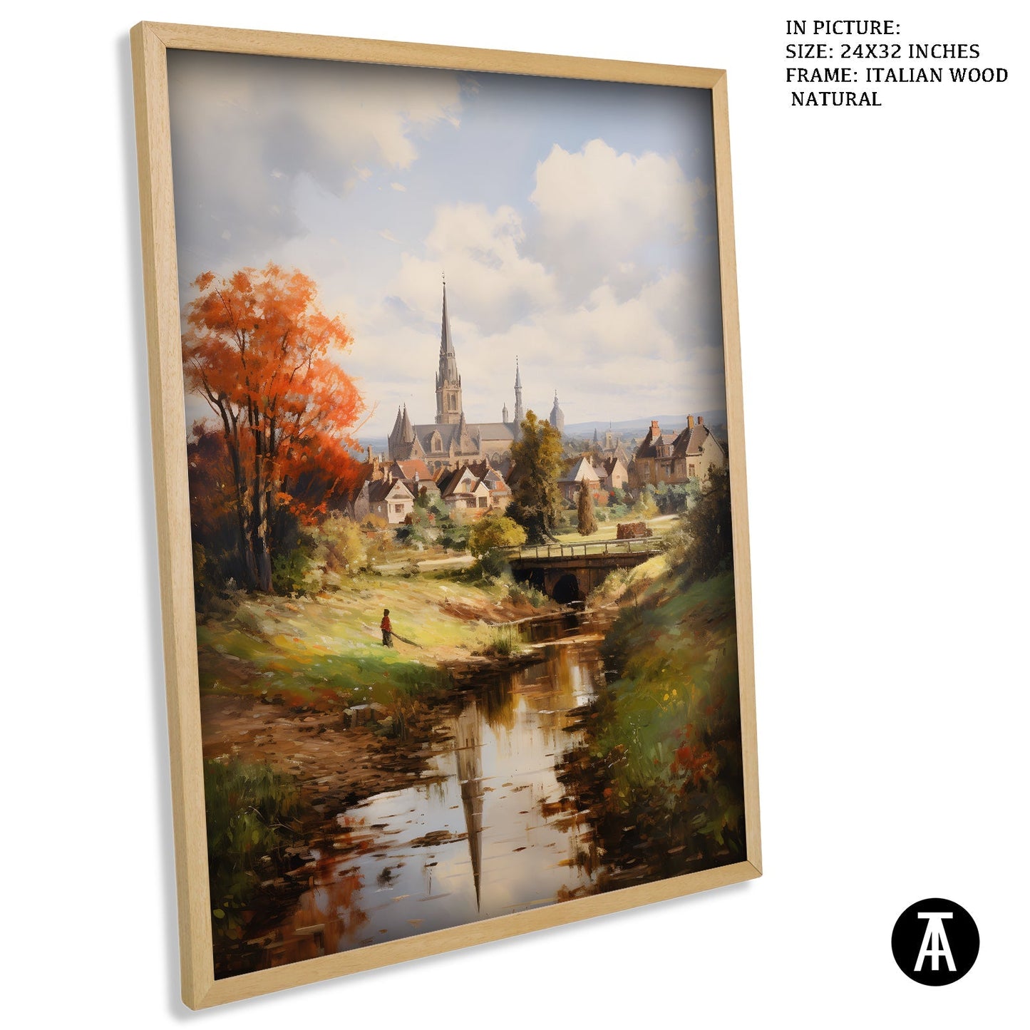 Artwork in Natural Wood Frame