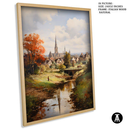 Artwork in Natural Wood Frame