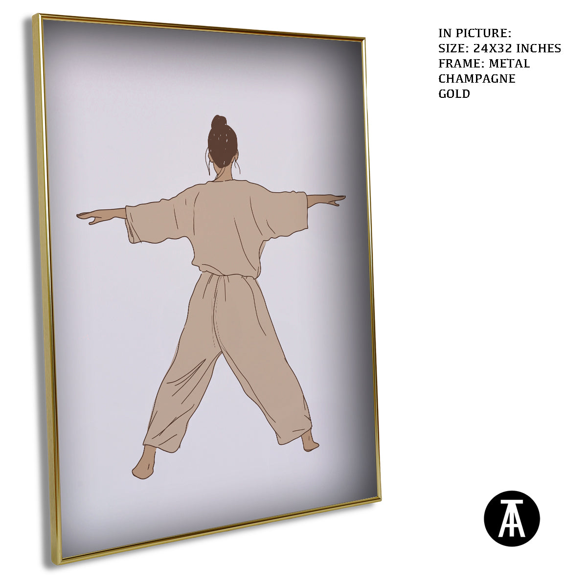 Artwork in Light Brown Frame