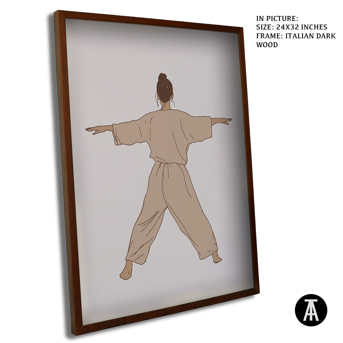 Artwork in Dark Wood Frame