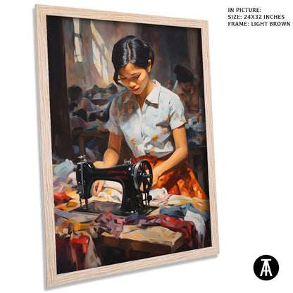Artwork in Dark Brown Frame
