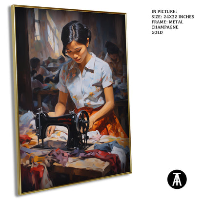 Artwork in Light Brown Frame