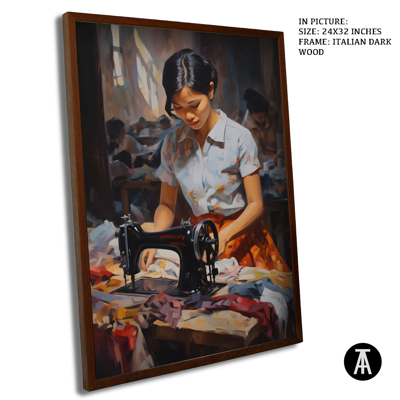 Artwork in Dark Wood Frame