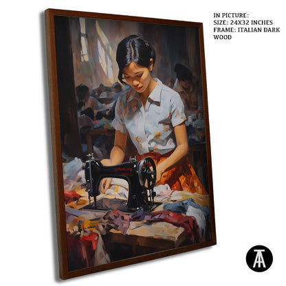 Artwork in Dark Wood Frame