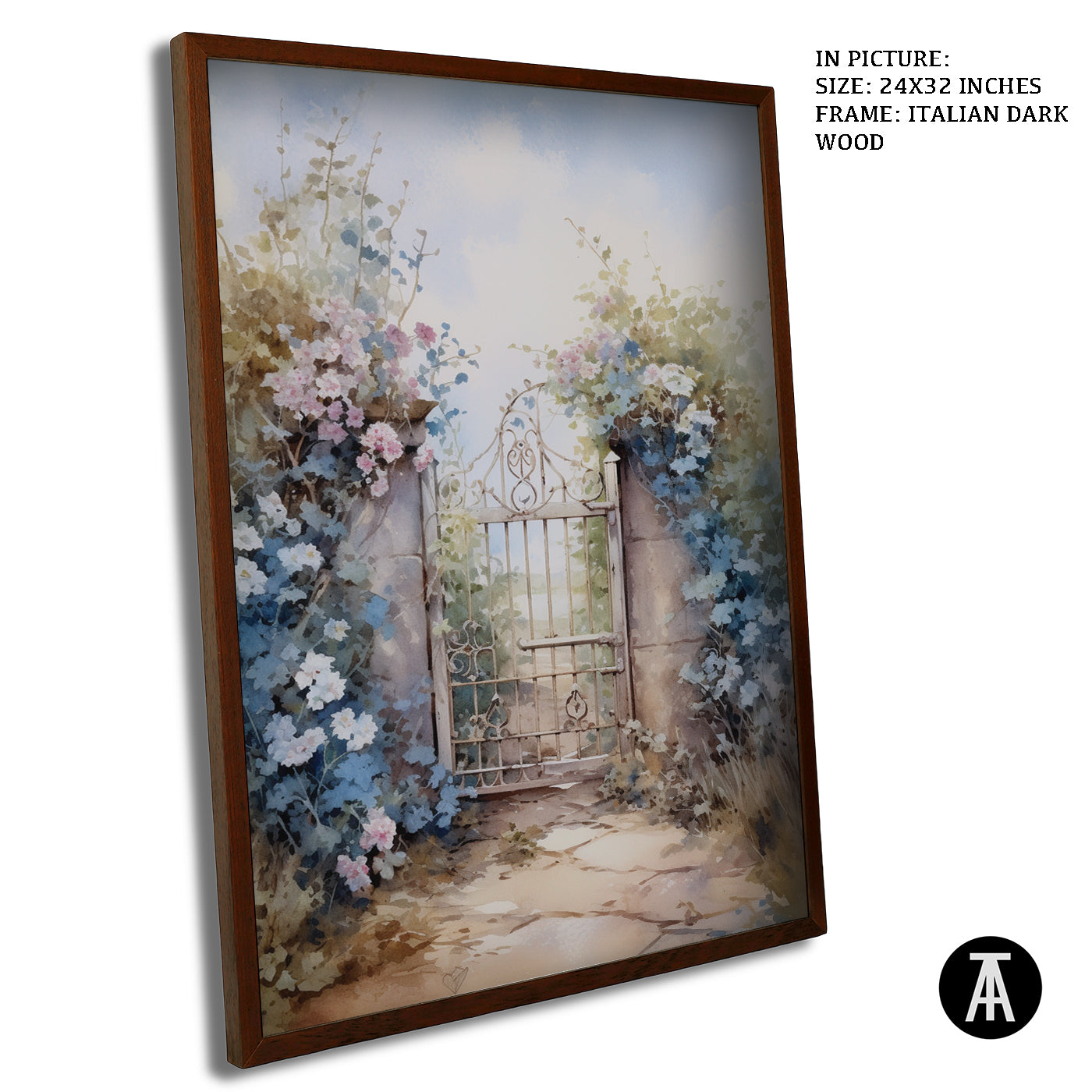 Artwork in Dark Wood Frame