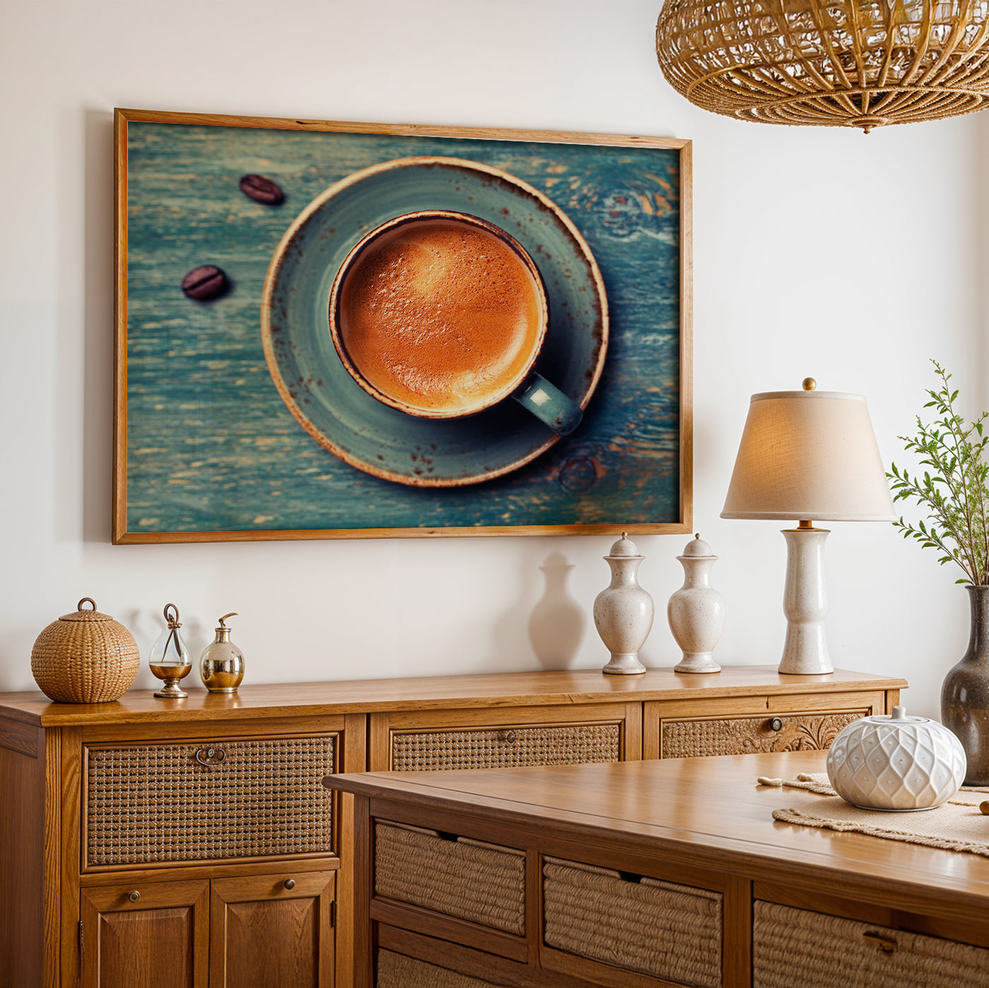 Cafe Art Painting in a Lifestyle Setting