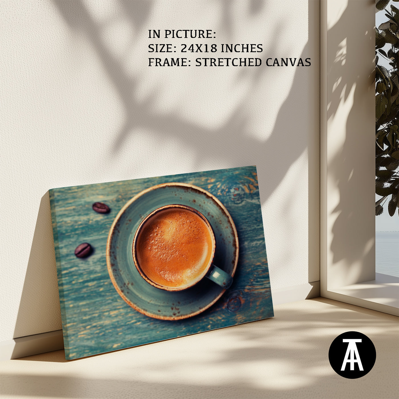 Artwork in Natural Wood Frame