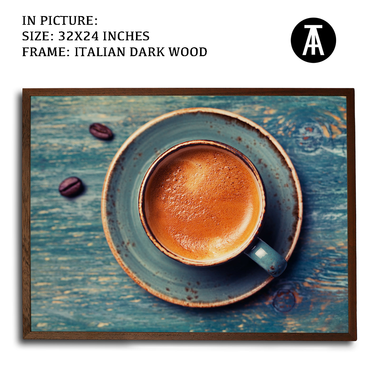 Artwork in Dark Wood Frame