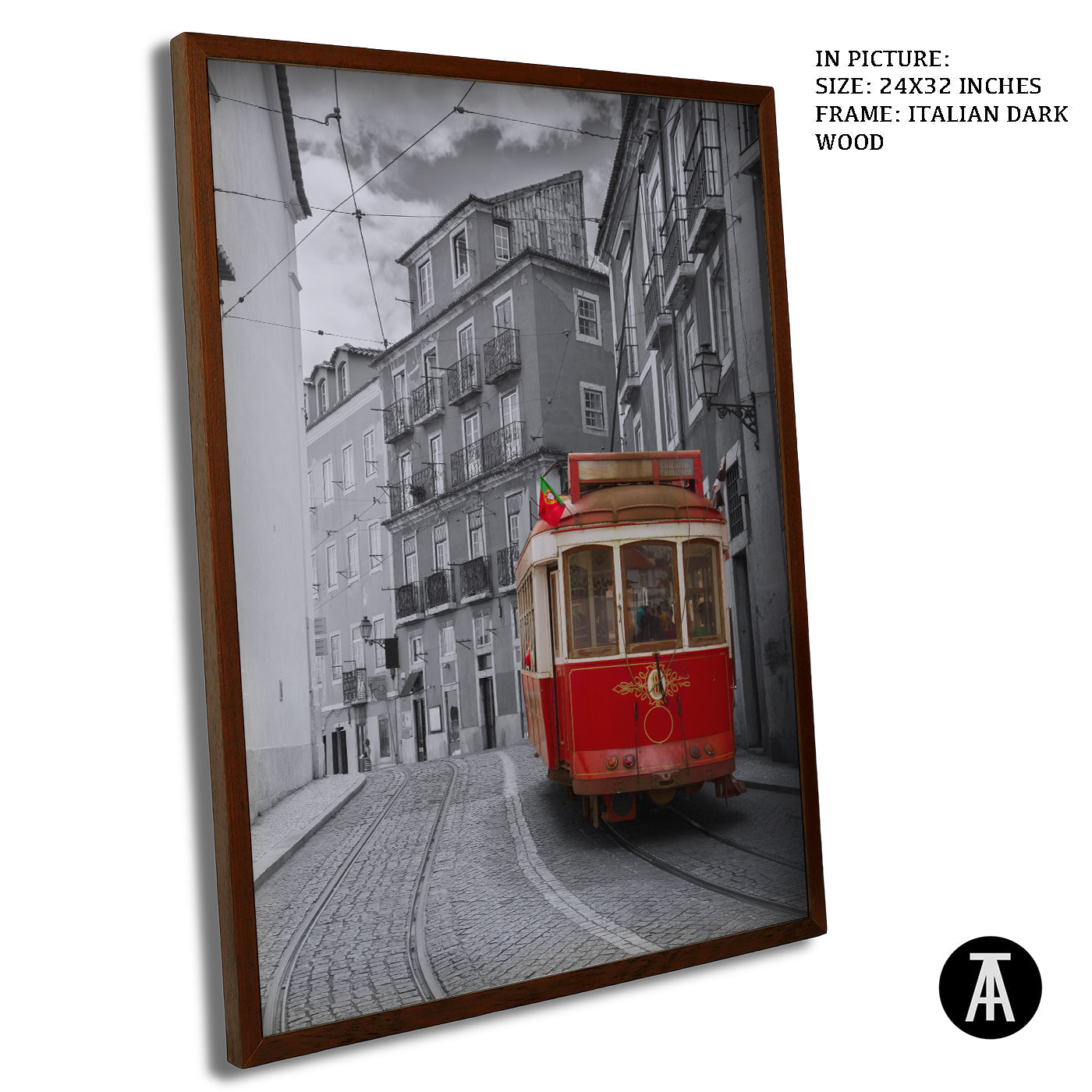 Artwork in Dark Wood Frame