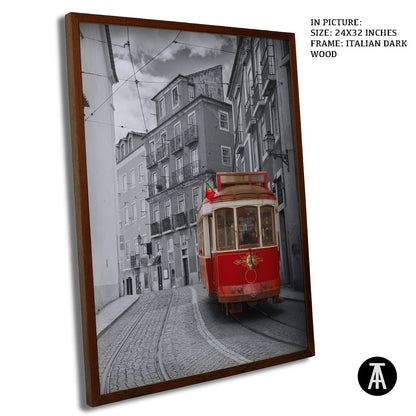 Artwork in Dark Wood Frame