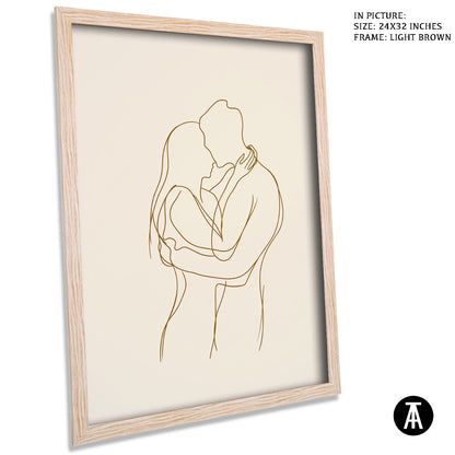 Artwork in Dark Brown Frame