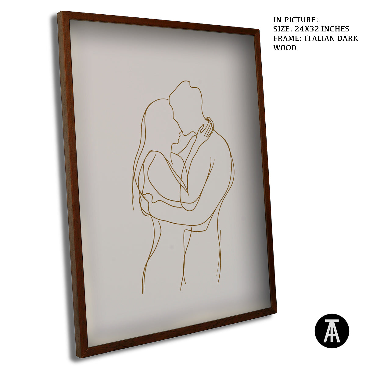 Artwork in Dark Wood Frame