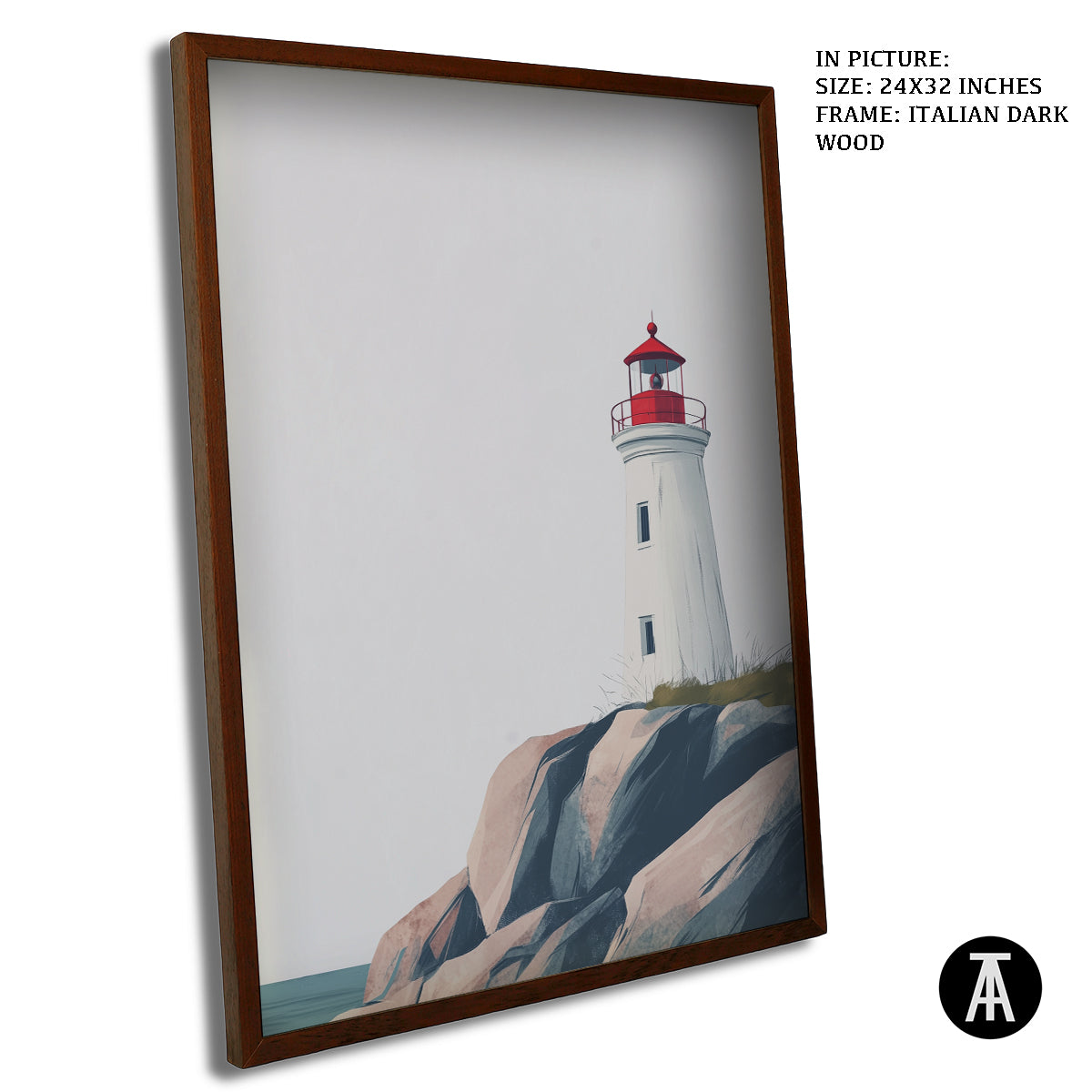 Artwork in Dark Wood Frame