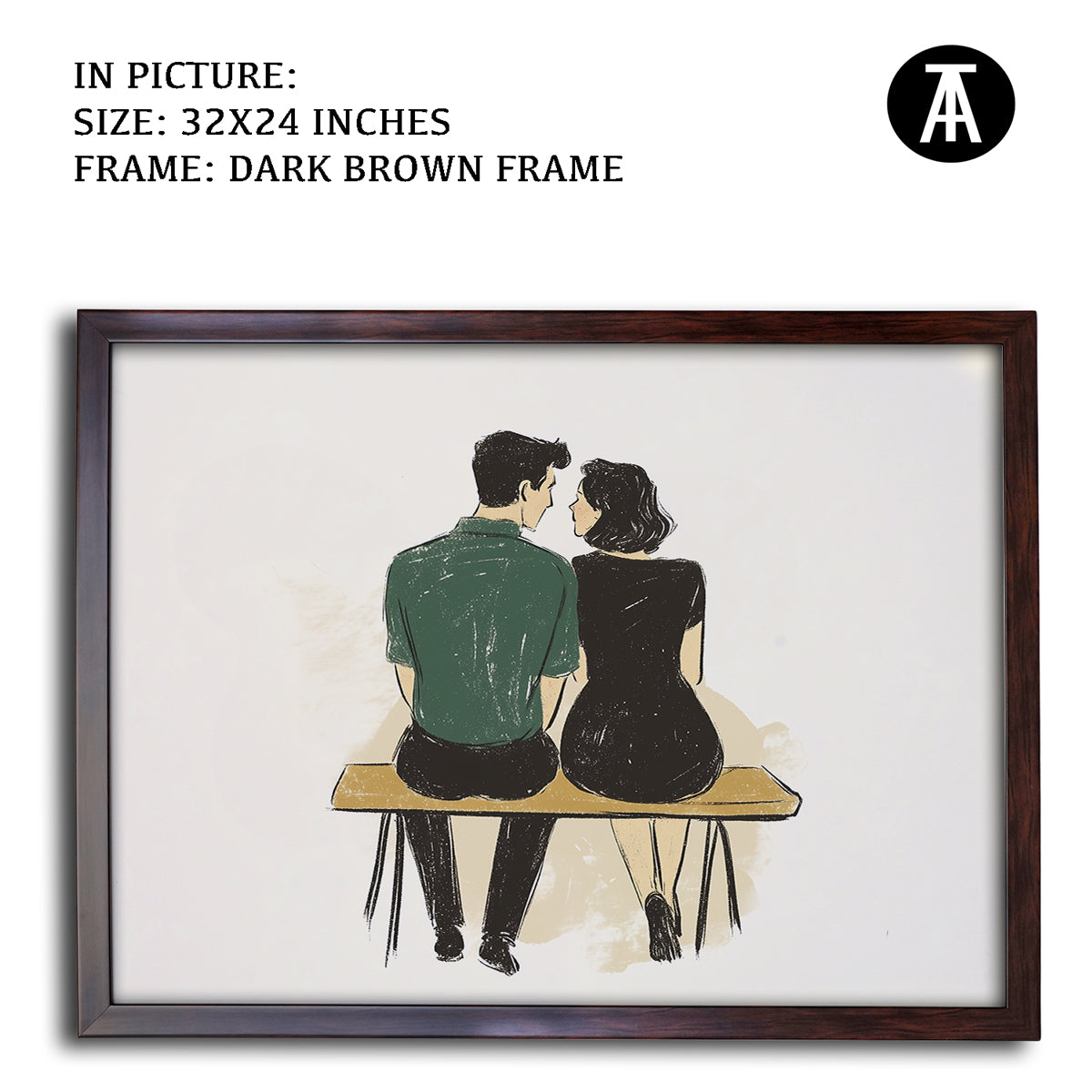 Artwork in Metal Champagne Gold Frame