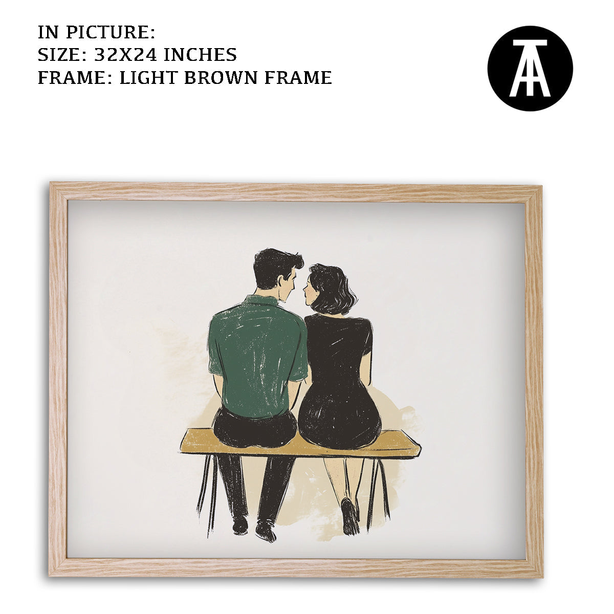 Artwork in Dark Brown Frame