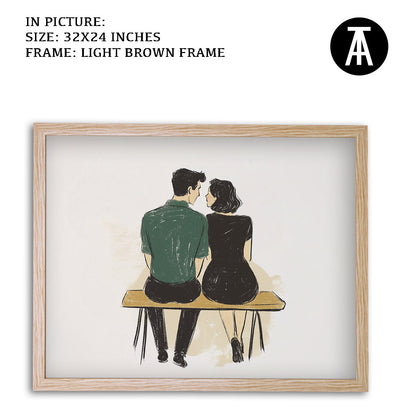 Artwork in Dark Brown Frame