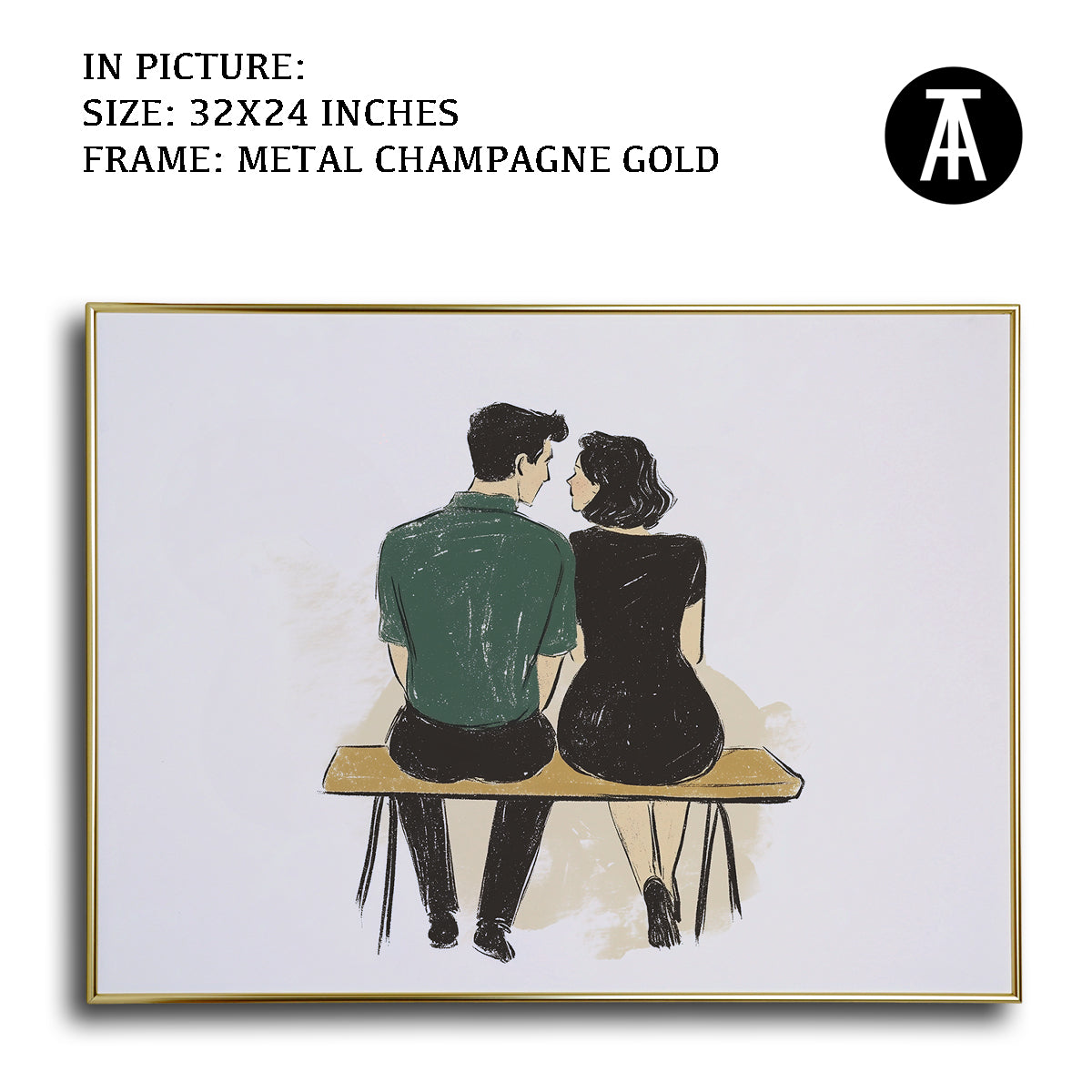 Artwork in Light Brown Frame