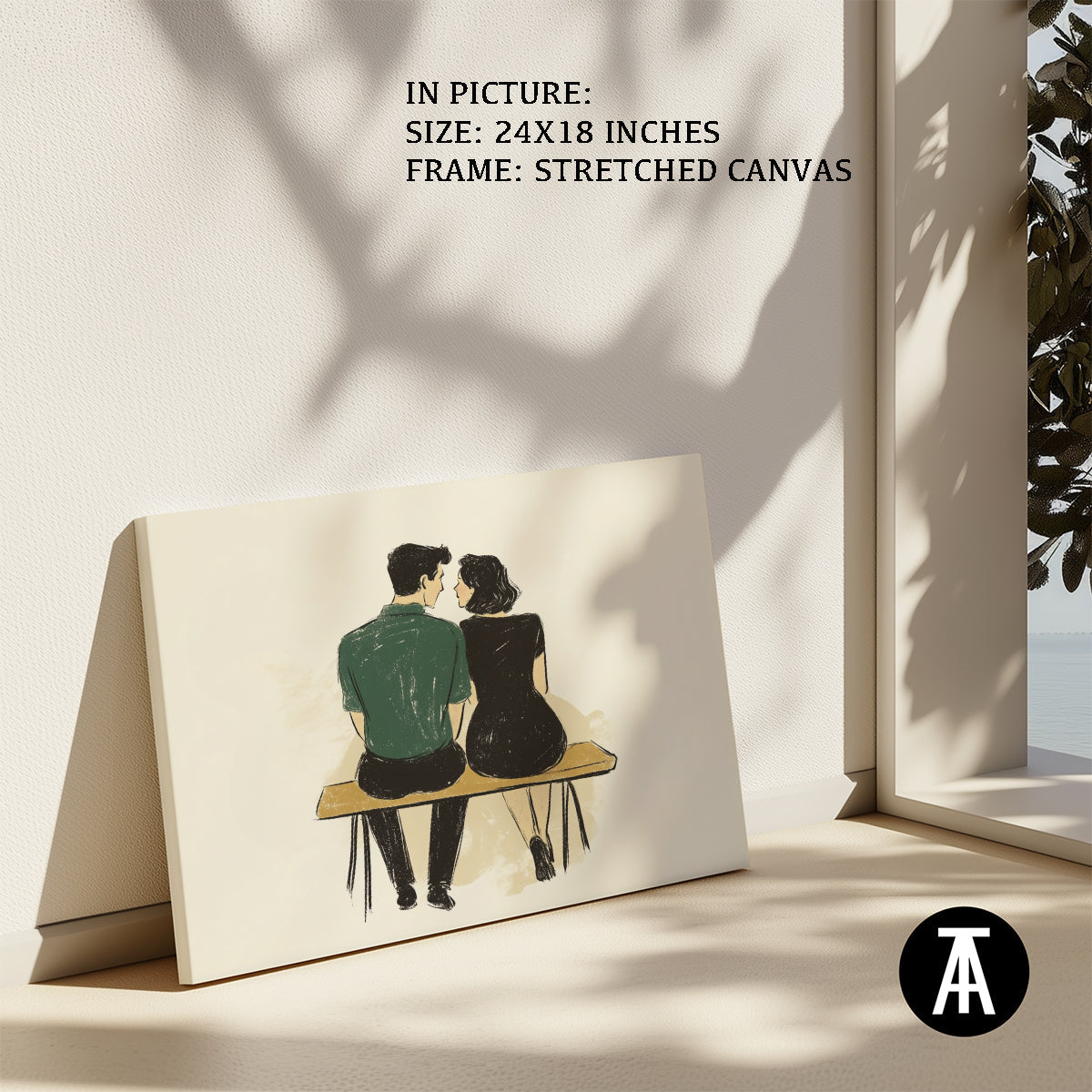 Artwork in Natural Wood Frame