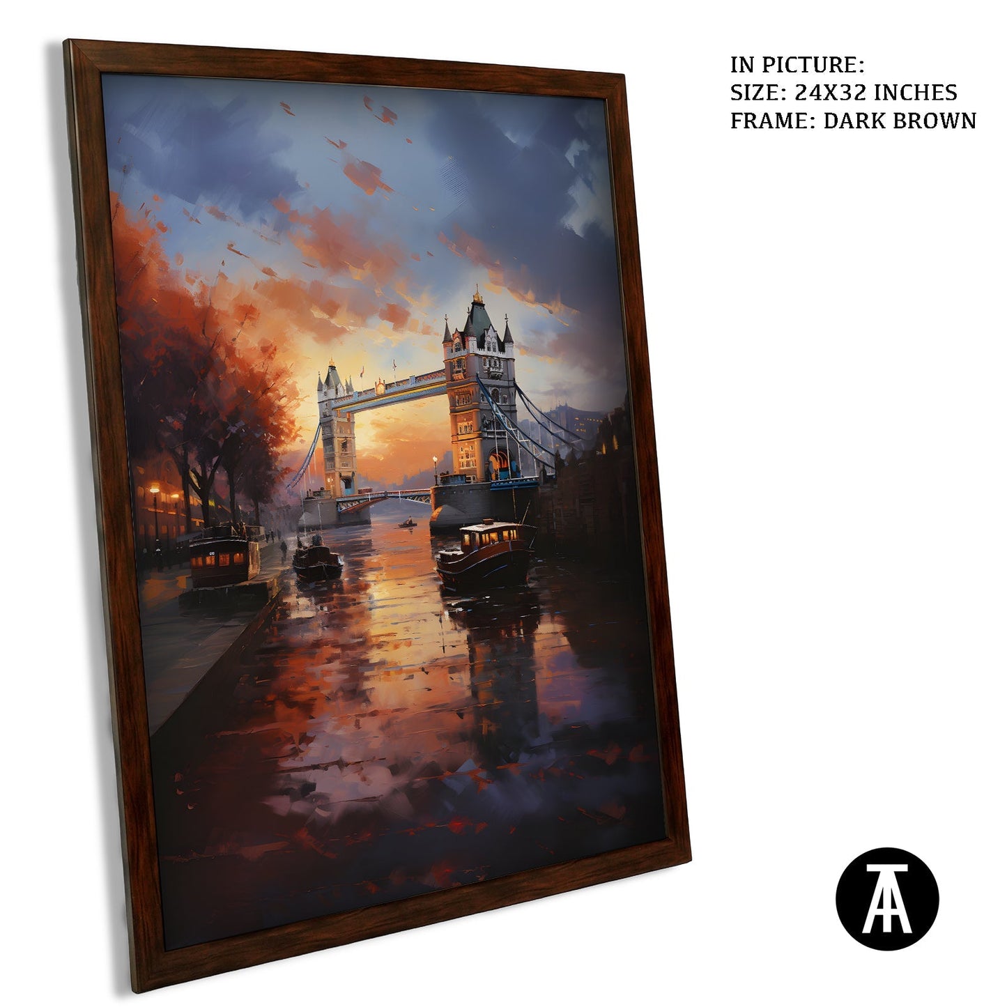 Artwork in Dark Brown Frame