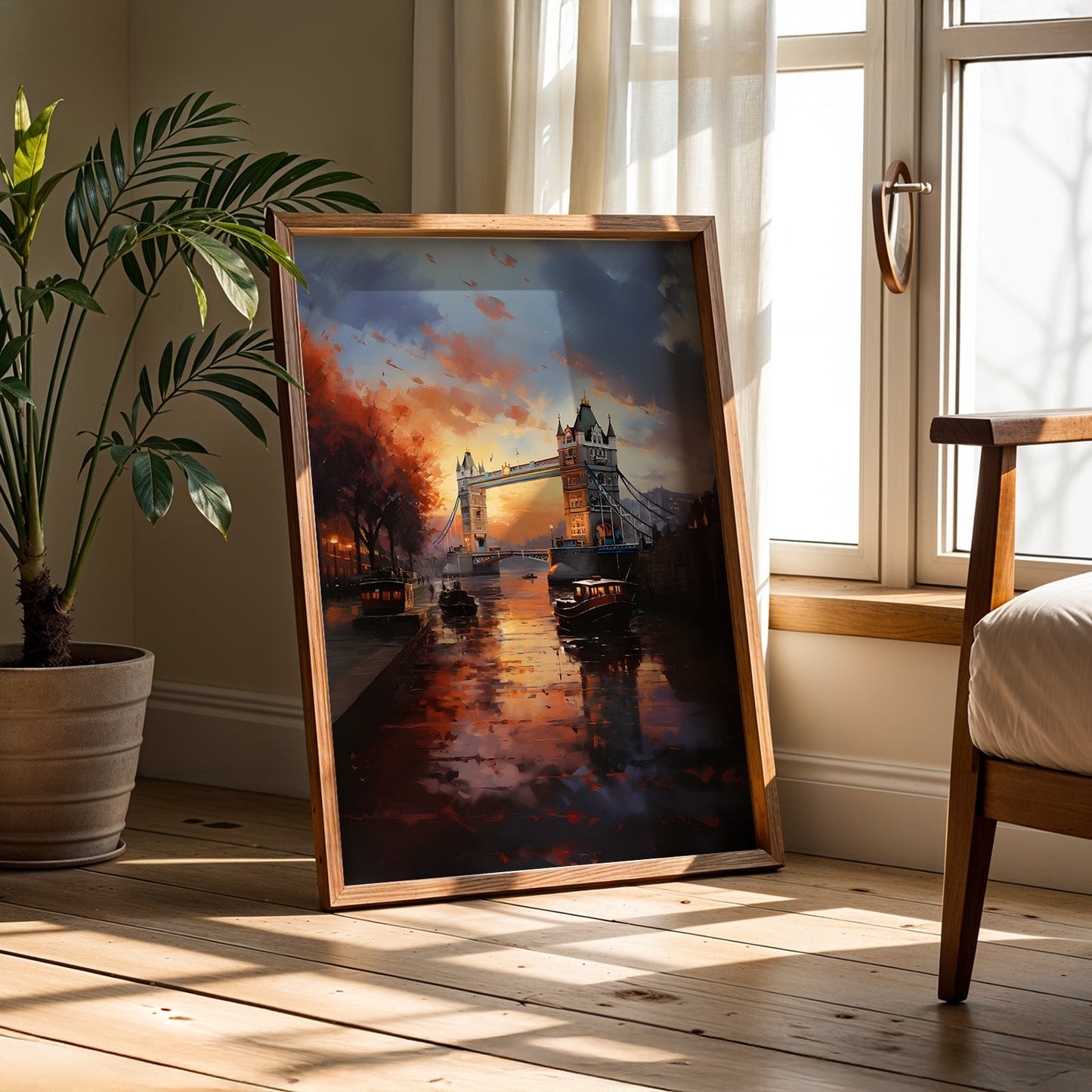 Vintage London Painting in a Lifestyle Setting