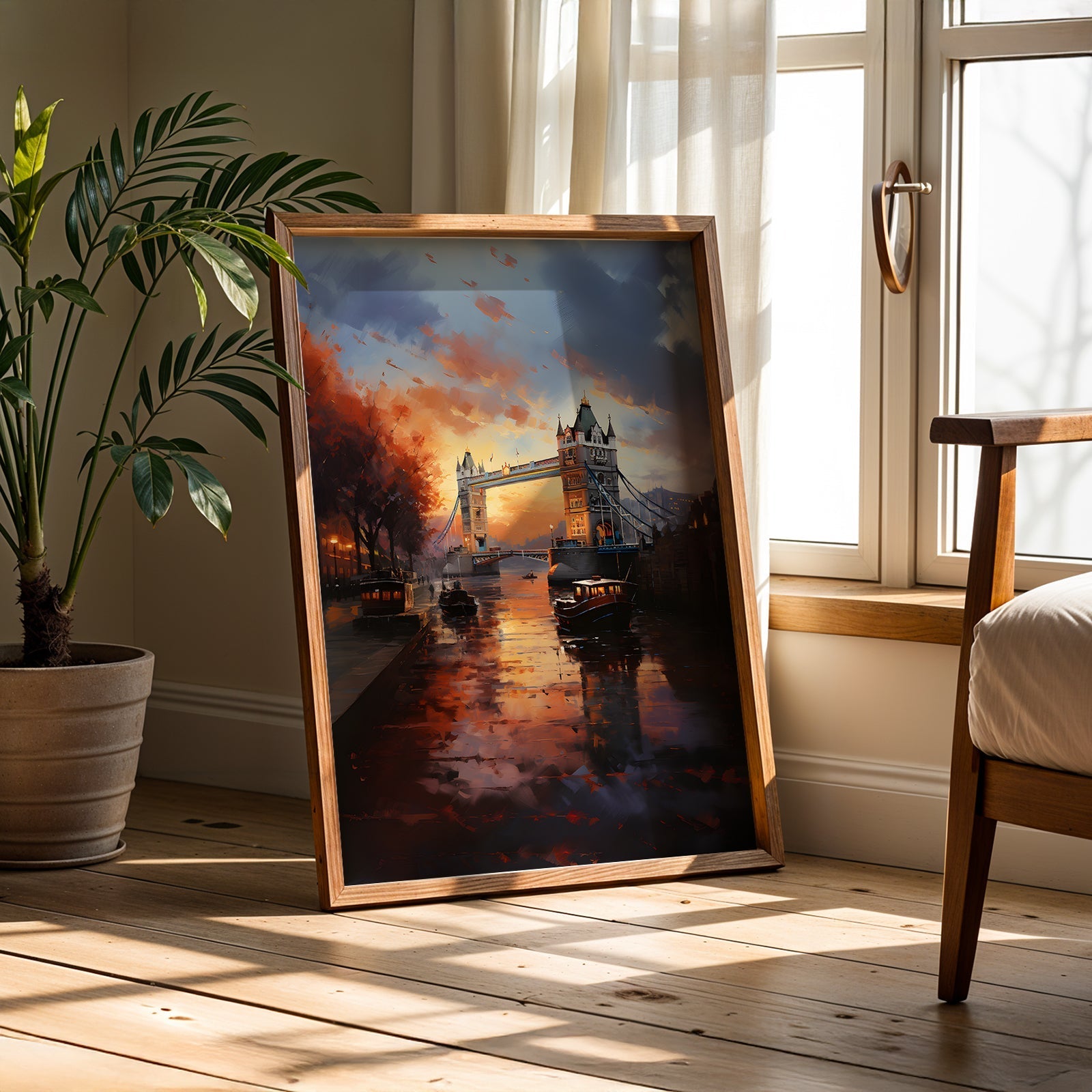 Vintage London Painting in a Lifestyle Setting