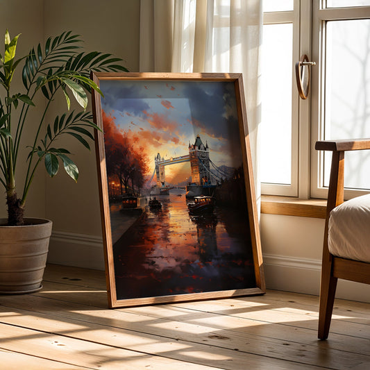 Vintage London Painting in a Lifestyle Setting