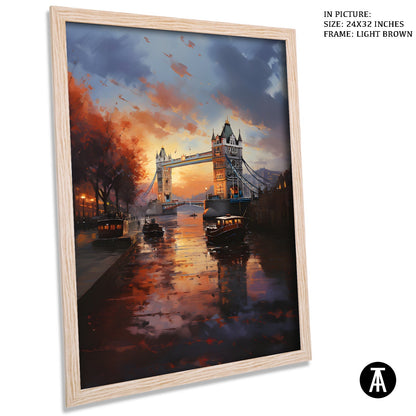 Artwork in Light Brown Frame