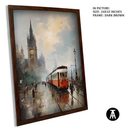 Artwork in Dark Brown Frame