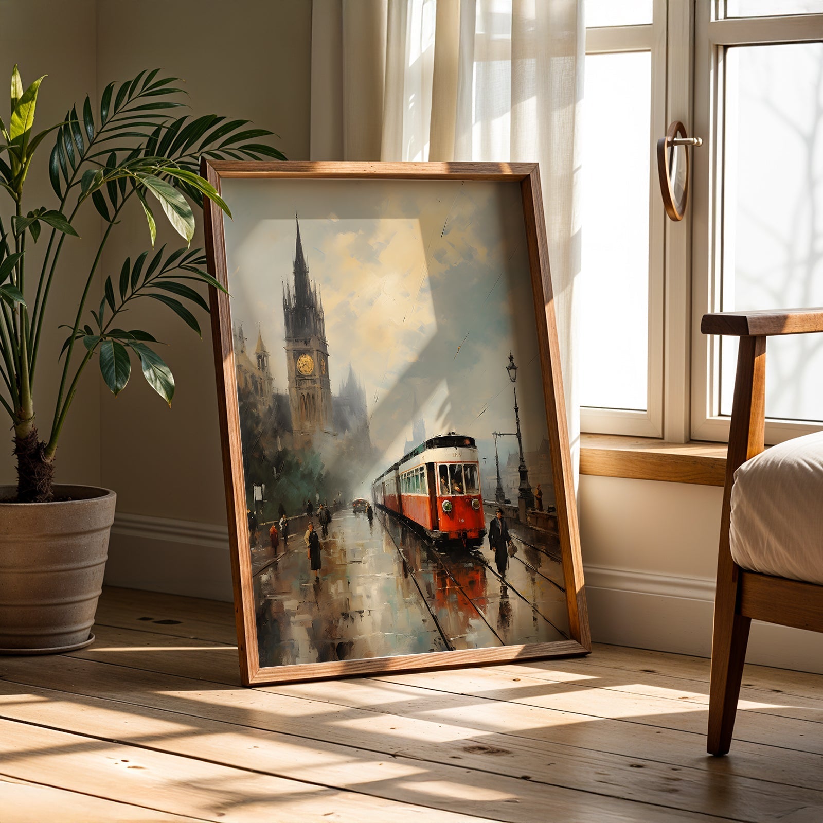 Vintage London Painting in a Lifestyle Setting