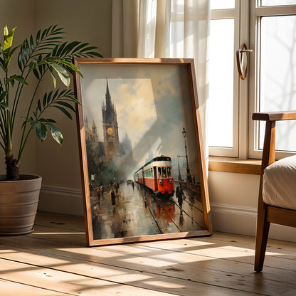 Vintage London Painting in a Lifestyle Setting