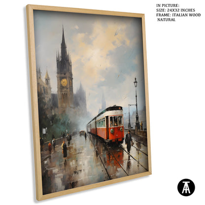 Artwork in Natural Wood Frame