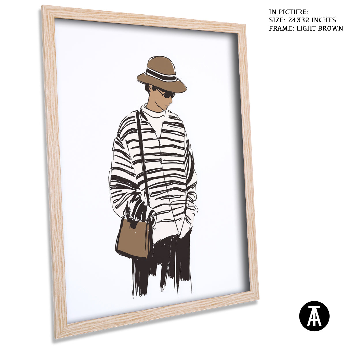 Artwork in Dark Brown Frame
