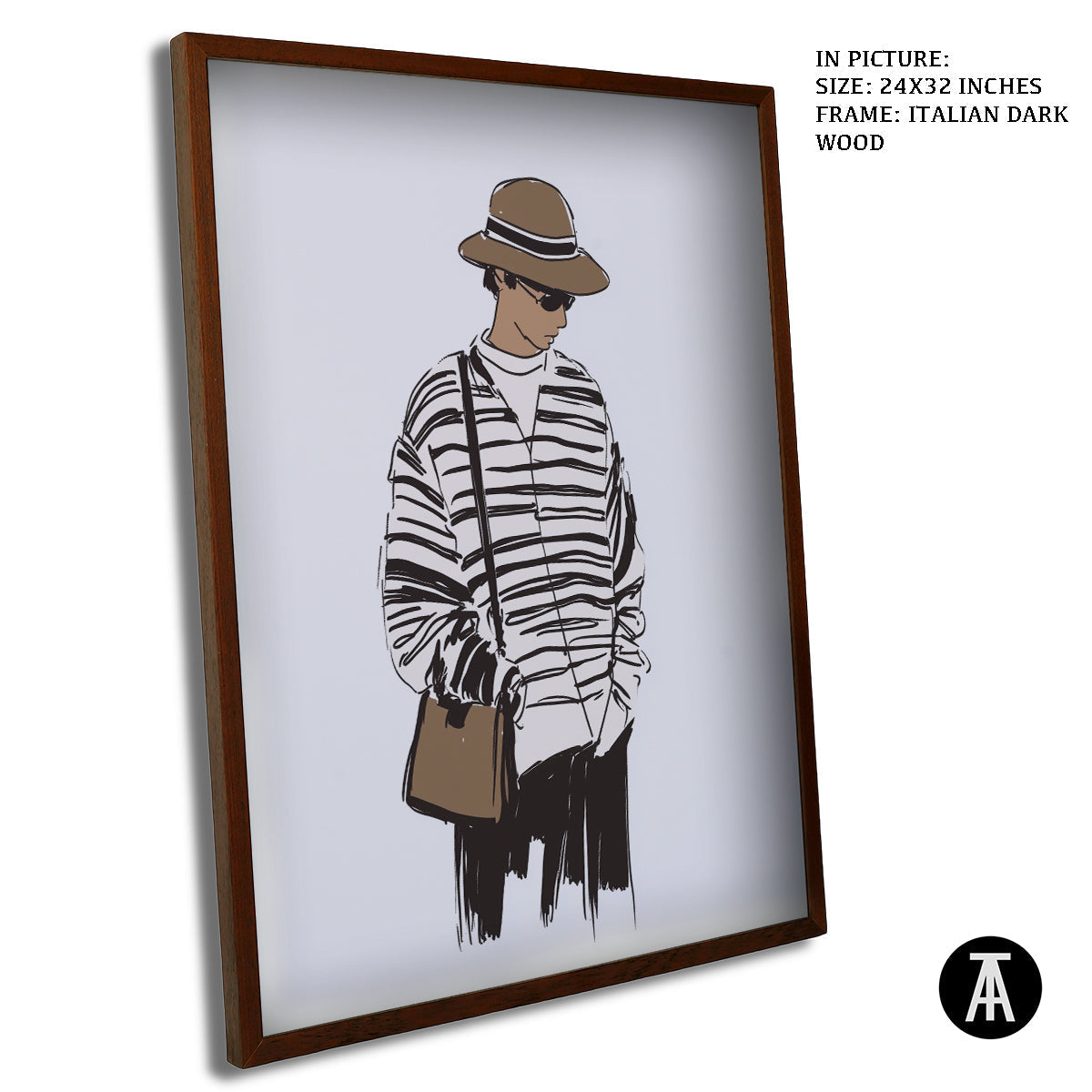 Artwork in Dark Wood Frame