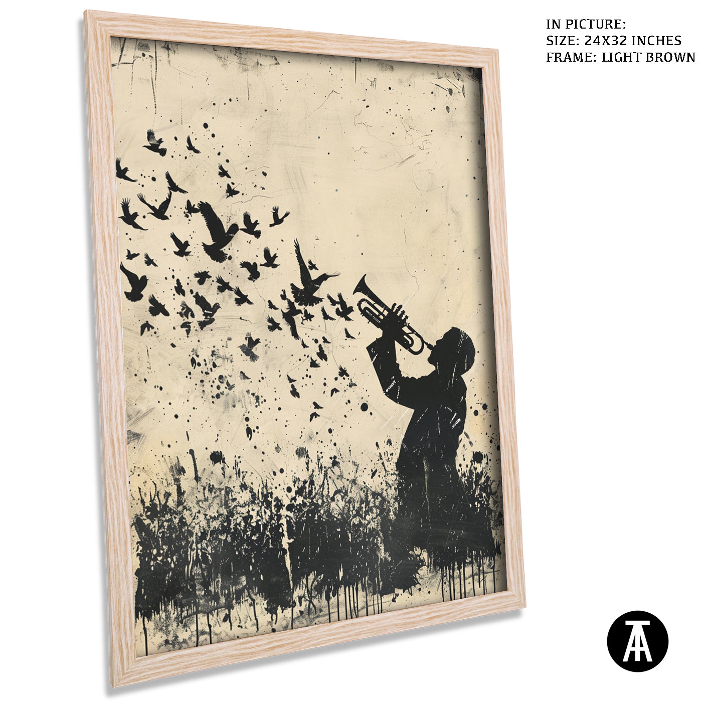Artwork in Dark Brown Frame