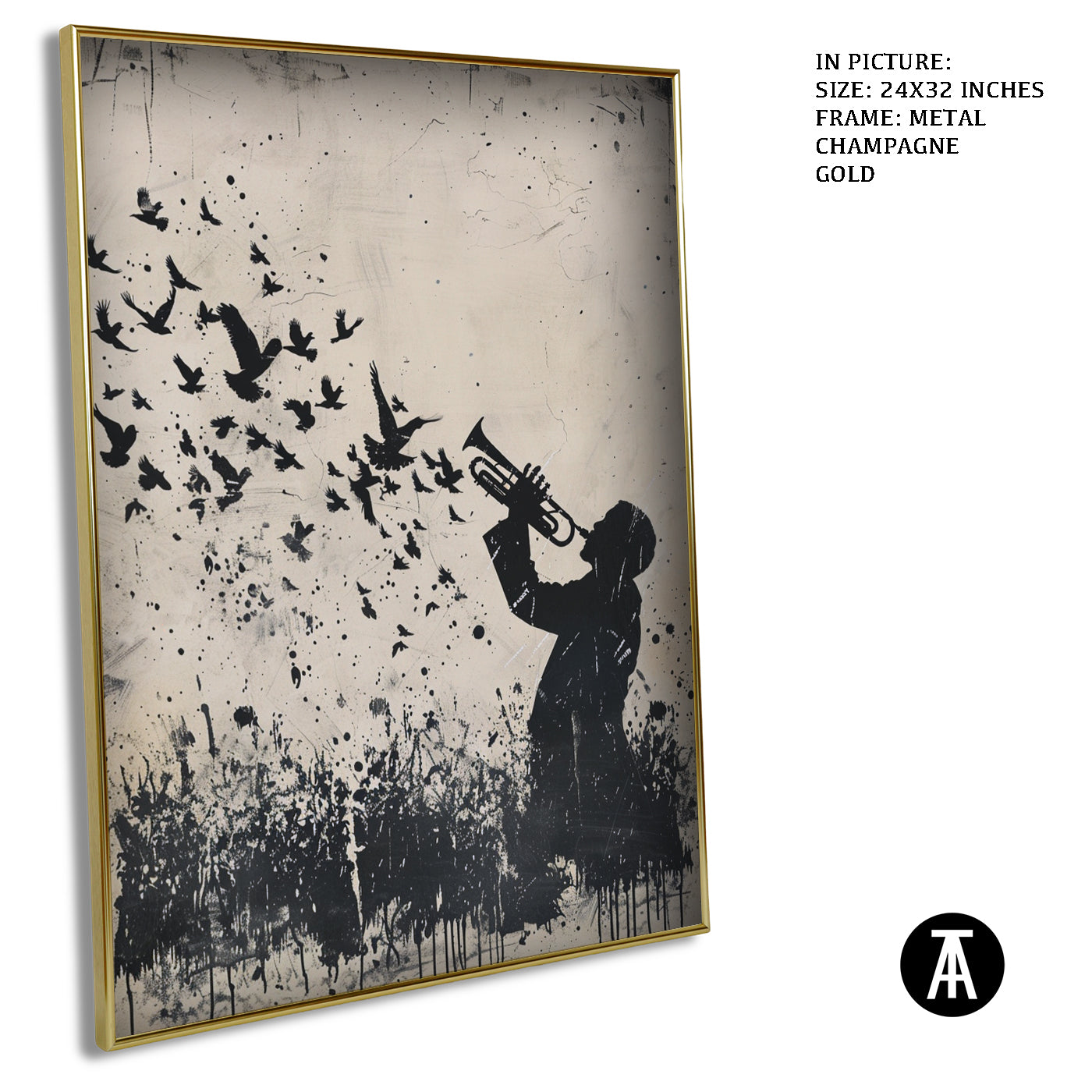 Artwork in Light Brown Frame