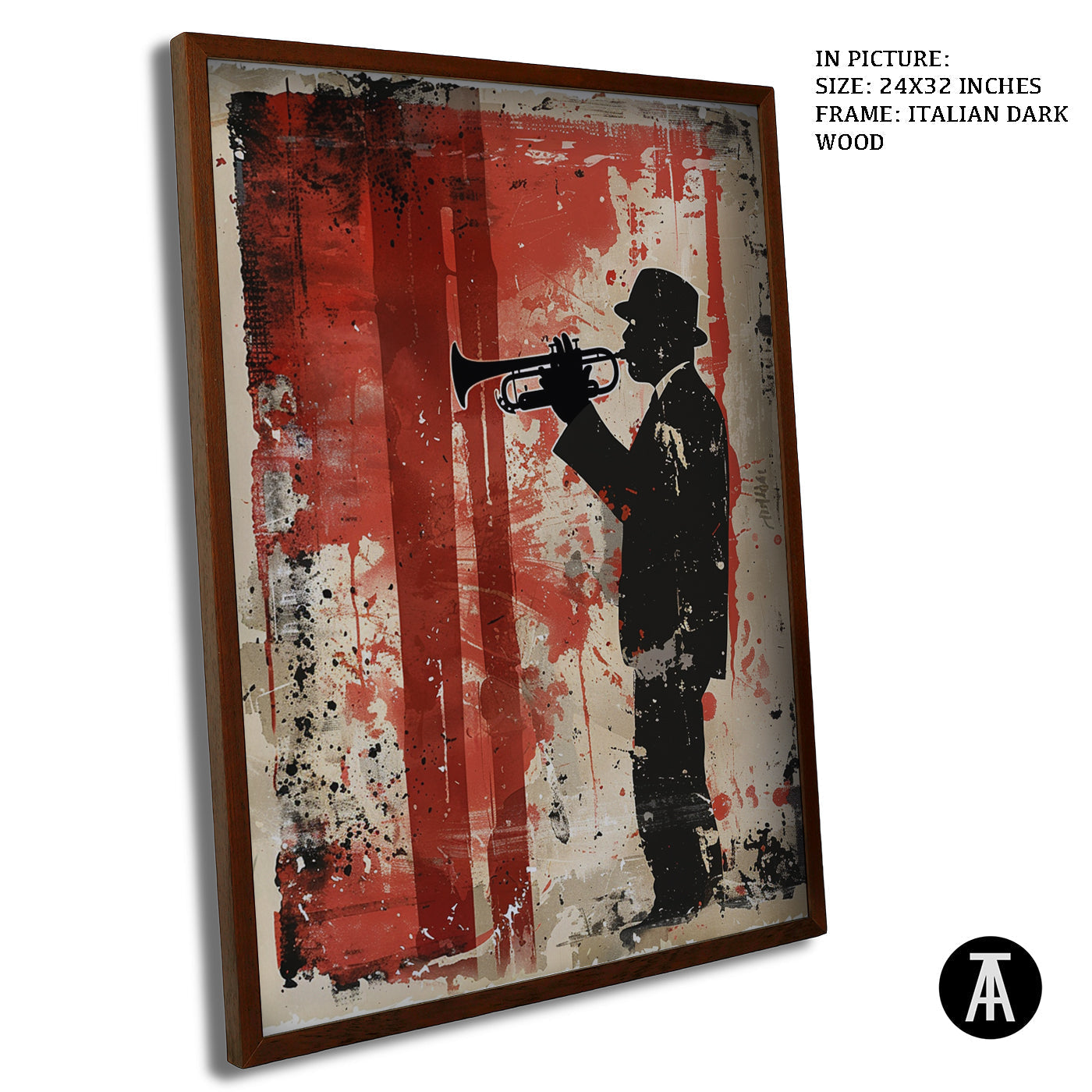 Artwork in Dark Wood Frame