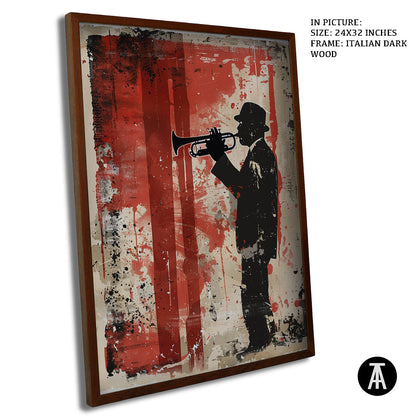 Artwork in Dark Wood Frame