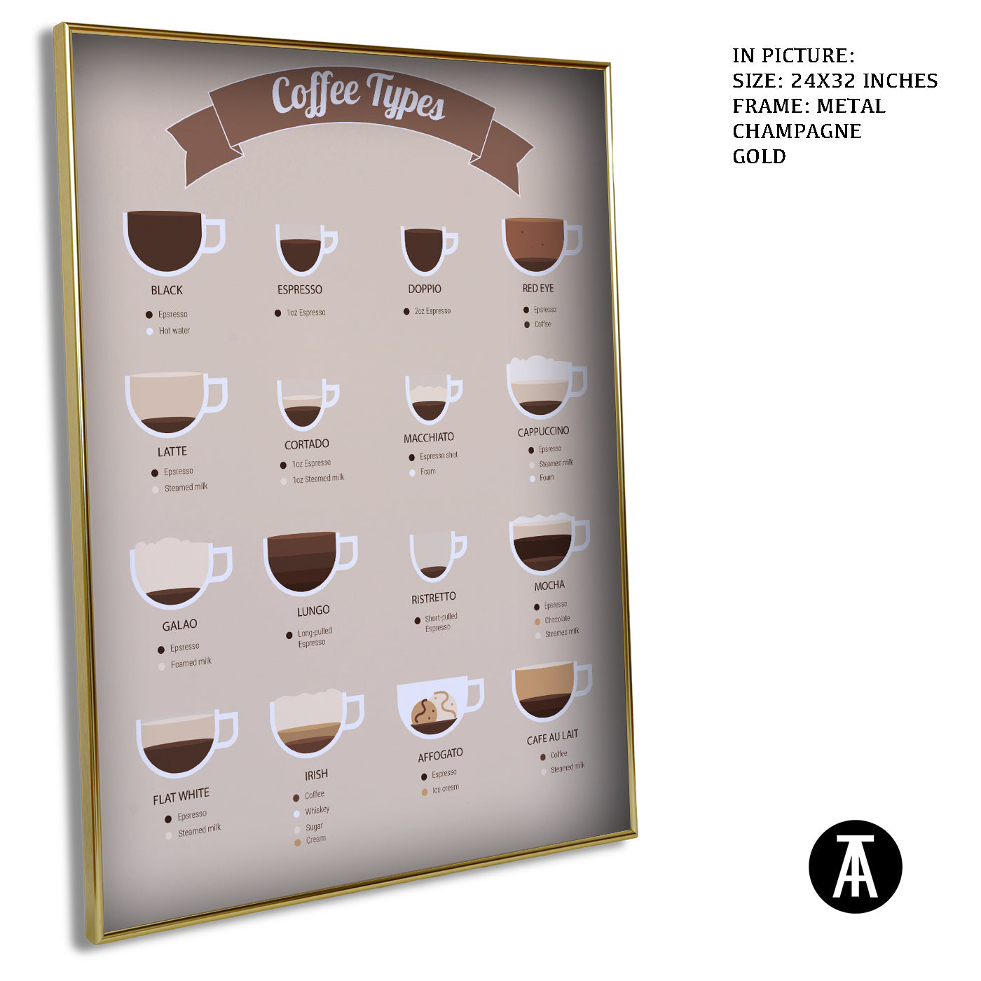 Artwork in Light Brown Frame