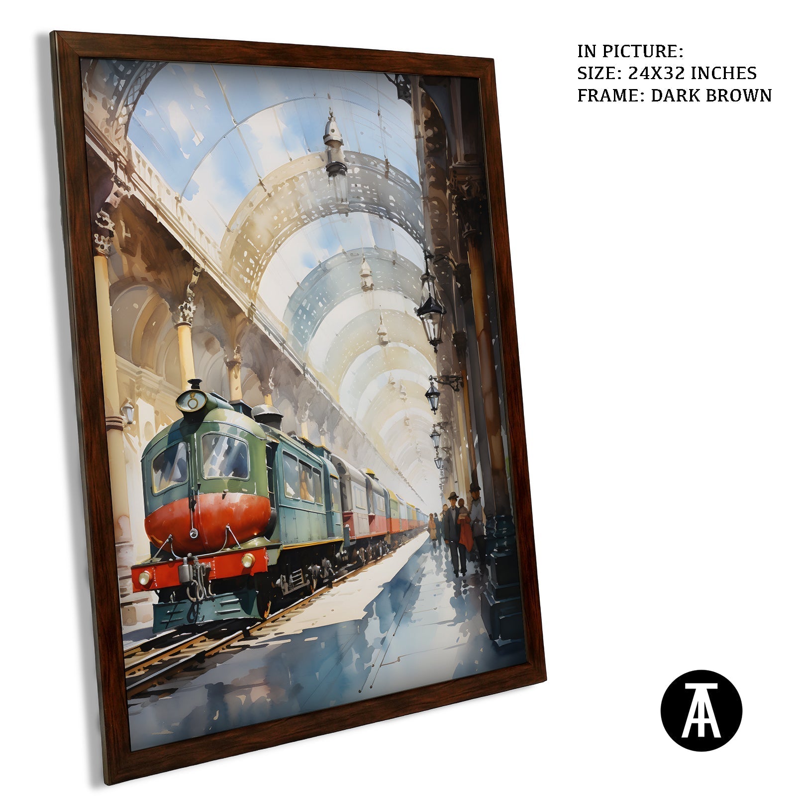 Artwork in Dark Brown Frame